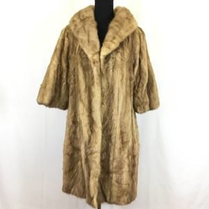 AS-IS 1950s-60s Brown Mink Coat See Description
